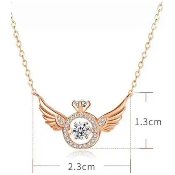 Rose Gold Angel Wings Pendant Chain - Image 2