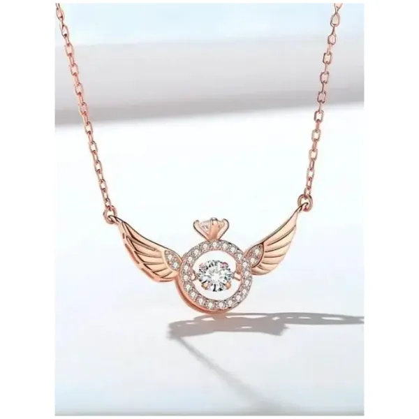 Rose Gold Angel Wings Pendant Chain - Image 3