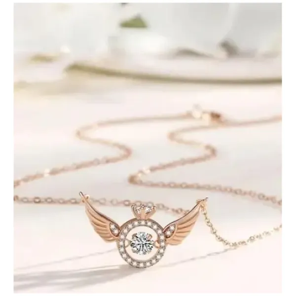 Rose Gold Angel Wings Pendant Chain - Image 4