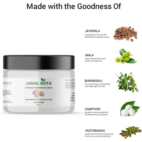 Jamalgota Ayurvedic Hair Growth Cream 100gm (Pack of 2) - Image 2