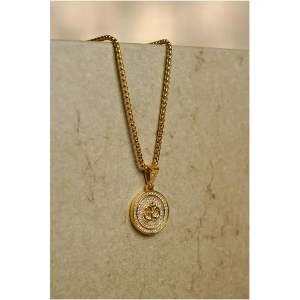Om Symbol Pendant With Chain