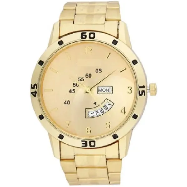 Men's Analog Stainless Steel Golden Watch