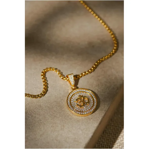 Om Symbol Pendant With Chain - Image 2