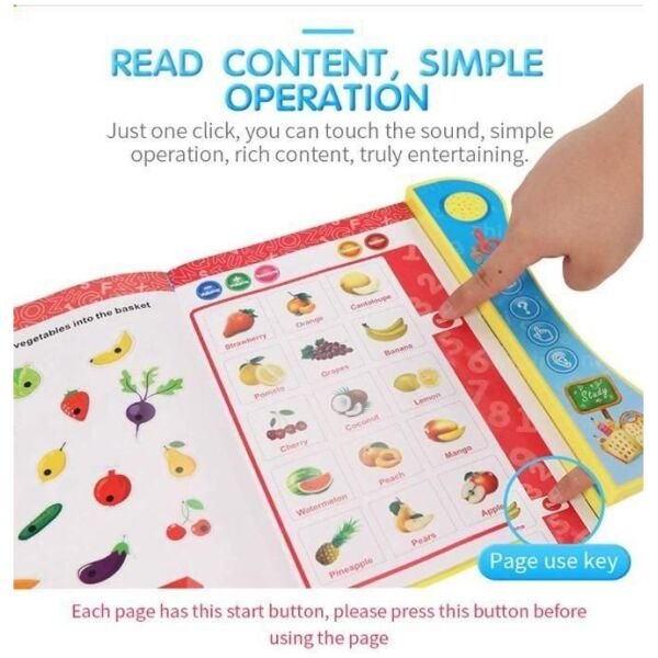 Phonetic Educational Abc 123 Learning Book With Sound Multicolor - Image 3
