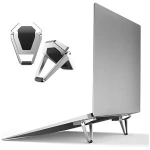 Mini Metal Folding Portable Laptop Stand Non-slip Base Tabletop Risers For 10-17 Inch Laptop & Keyboard & Tablet