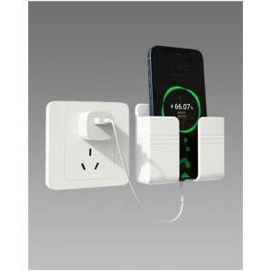 Wall Mounted Mobile Holder With Adhesive Strips& Charging Holder