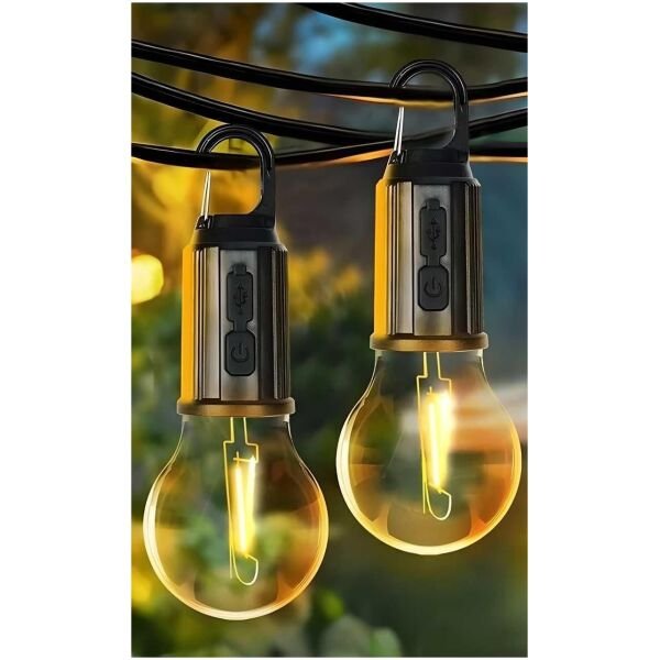 Decorative Hanging Bulb With 3 Modes Tent Lamp For Camping (Pack Of 2)