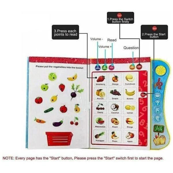 Phonetic Educational Abc 123 Learning Book With Sound Multicolor - Image 2