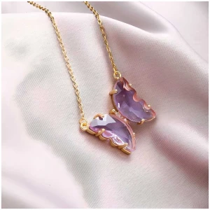 AVR JEWELS Gold-plated Stylish Butterfly Necklace For Women and Girls