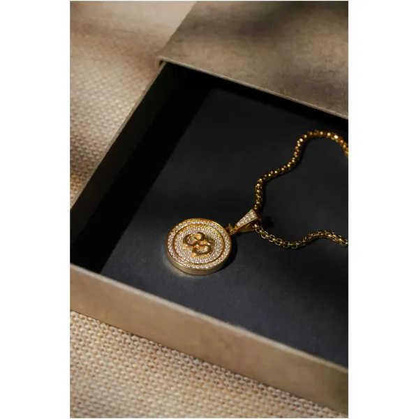 Om Symbol Pendant With Chain - Image 3