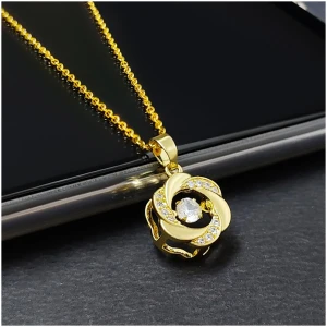 Beautiful American Diamond Pendant With Chain