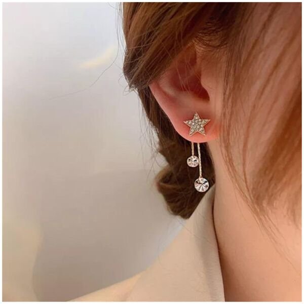 Avr Jewels Gold Plated Korean Shining Star Stud Earrings For Women And Girls - Image 3