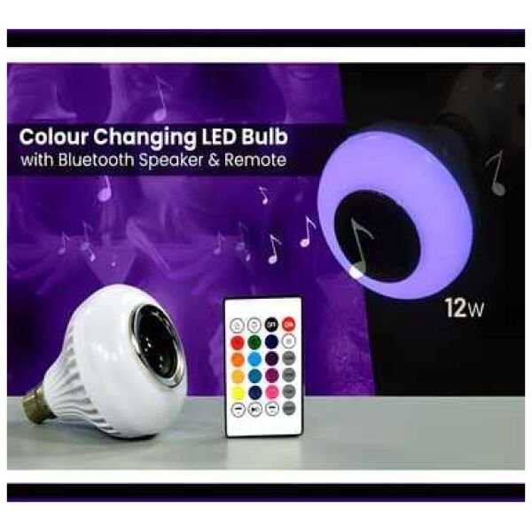 Colour Changing Led Bulb With Bluetooth Speaker & Remote - Image 4