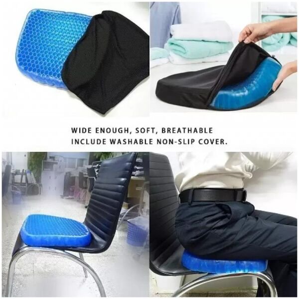 Gel Orthopedic Seat Cushion For Office Chair, Wheelchair, Or Home Rubber Cushion For Back Pain - Image 4