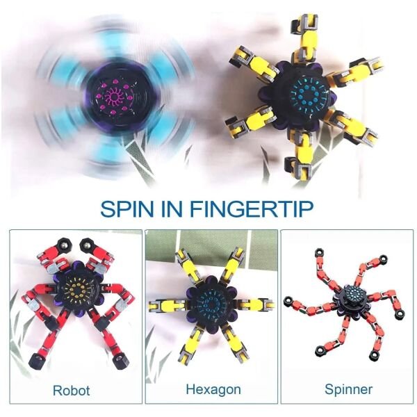 Transformation Robot Fidget Spinner Anti Stress Deformation Gyro Fidget Toys For Adults (Pack Of 1) - Image 3