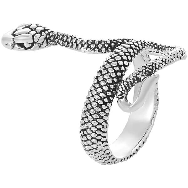 Silver and Black Color Snake Ring For Women and Girls