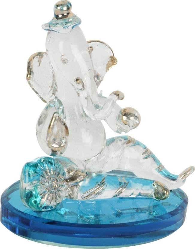 Ganpati Sitting Statue Decorative Showpiece 18 Cm (Crystal, Multicolor) - Image 3