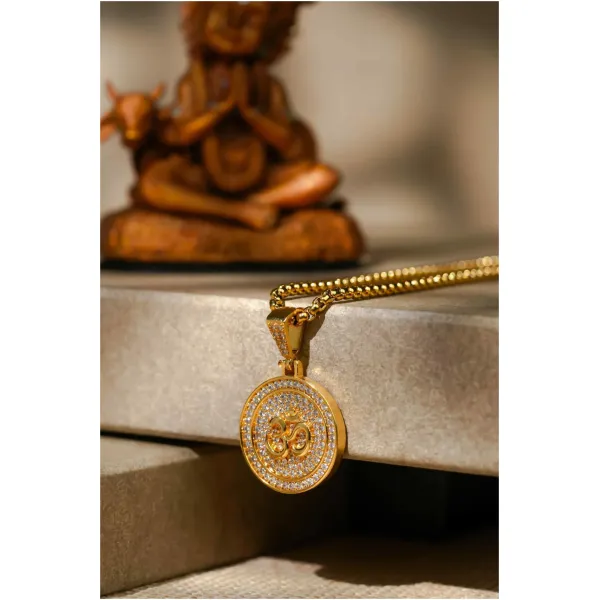 Om Symbol Pendant With Chain - Image 4