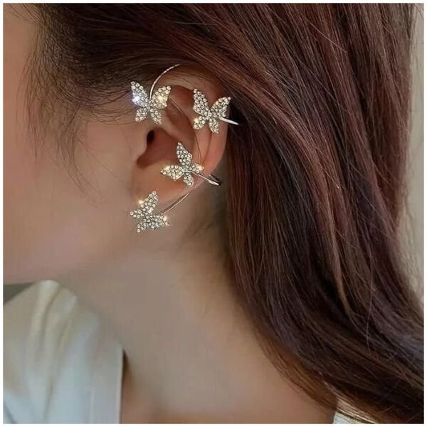 Stylish Butterfly Ear Crawler Cuff Earrings For Women And Girls