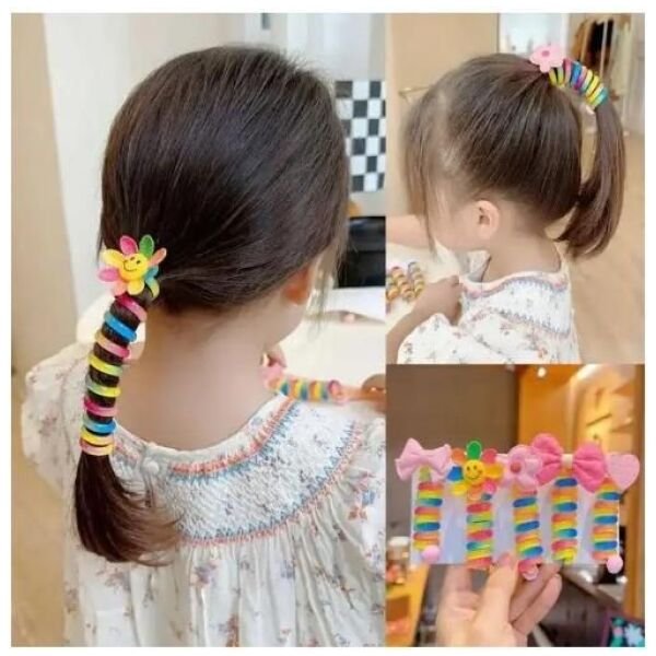 Girl Curly Bands Ponytail Holder Colorful Elastic Spiral Hair Bands For Kids (10pcs) - Image 3