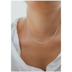 Fine Necklace Silver Beading Chain