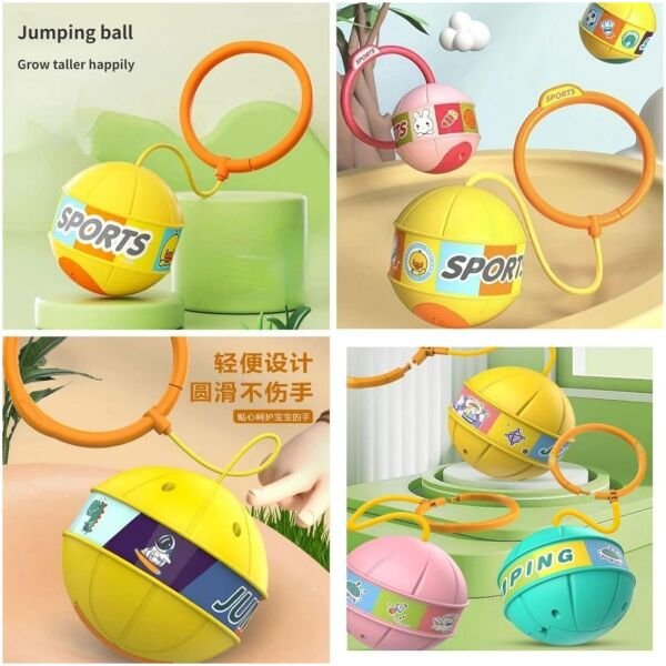 Skip Ball, Portable Foldable Colorful Flash Wheel Swing Ball, Kids Toys - Image 3