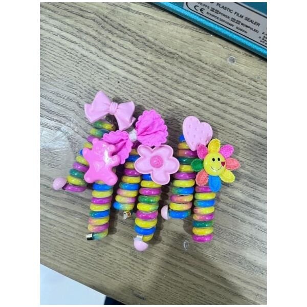 Girl Curly Bands Ponytail Holder Colorful Elastic Spiral Hair Bands For Kids (10pcs)