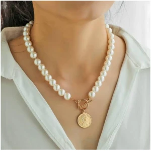 Avr Jewels Pearl Coin Chain Necklace For Women