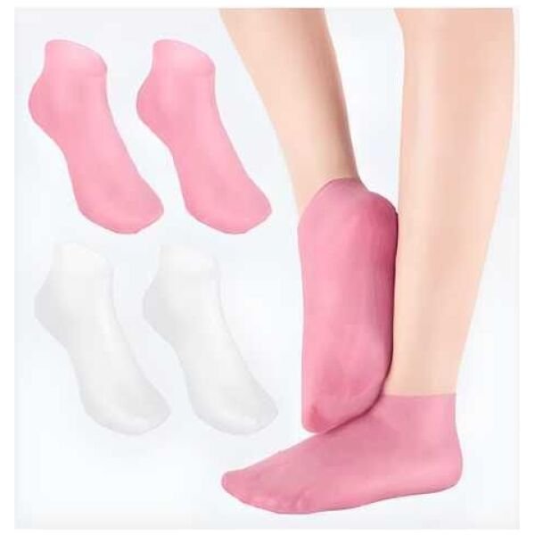 Silicone Moisturizing Socks Anti Slip Aloe Socks For Dry Cracked Feet Women (Pack Of 2 Pair)