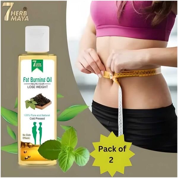 7herbmaya Fat Burning Oil, Slimming Oil, Fat Burner, Anti Cellulite & Skin Toning Slim Oil (Pack Of 2) - Image 3