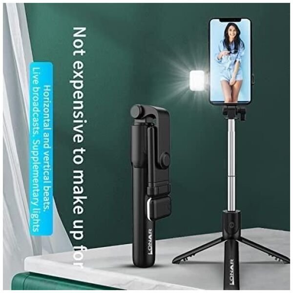 Extendable Flash 3-in-1 Selfie Stick Tripod With Bluetooth Remote - Image 2