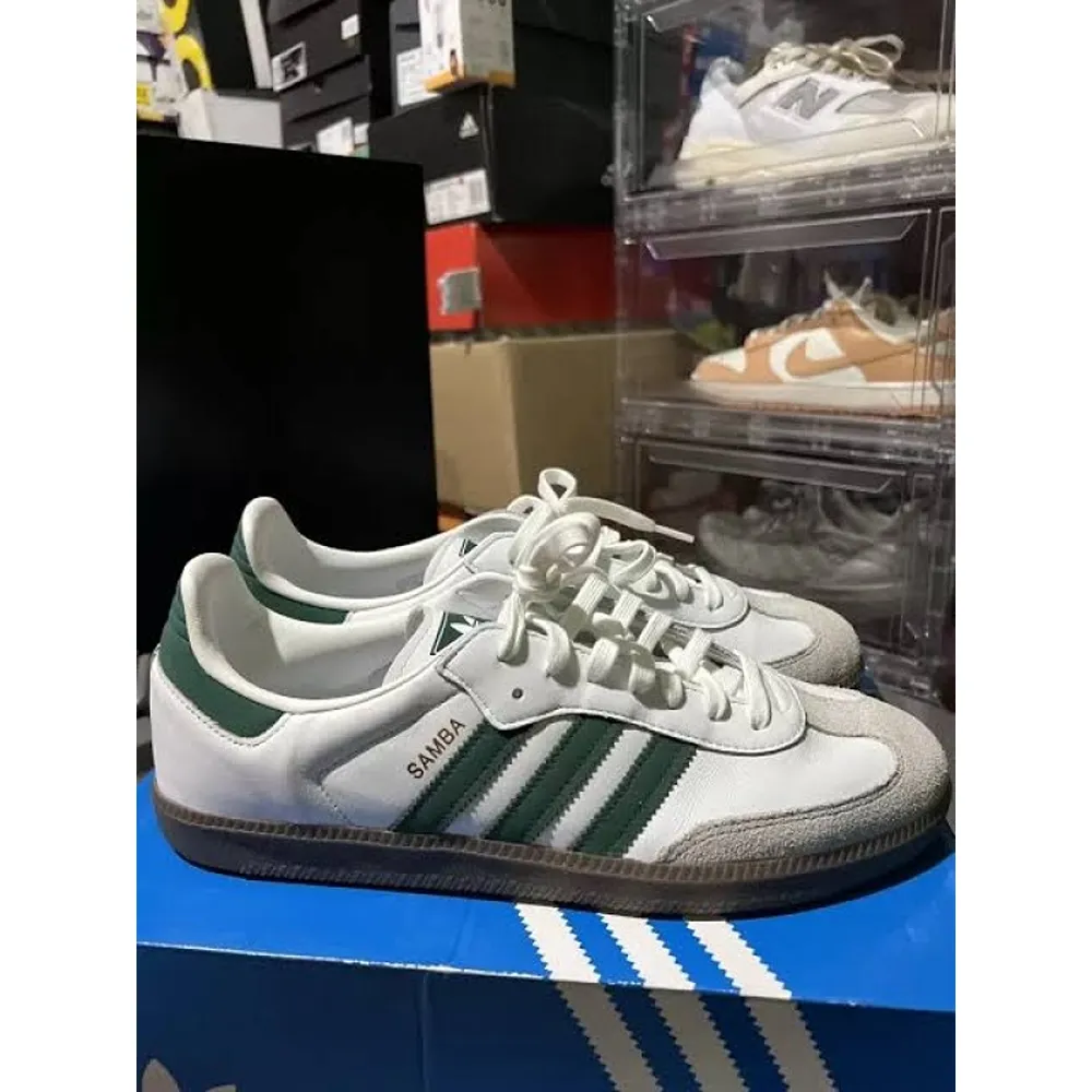 Adidas Samba White Green Shoes For women (SW706) - Image 2