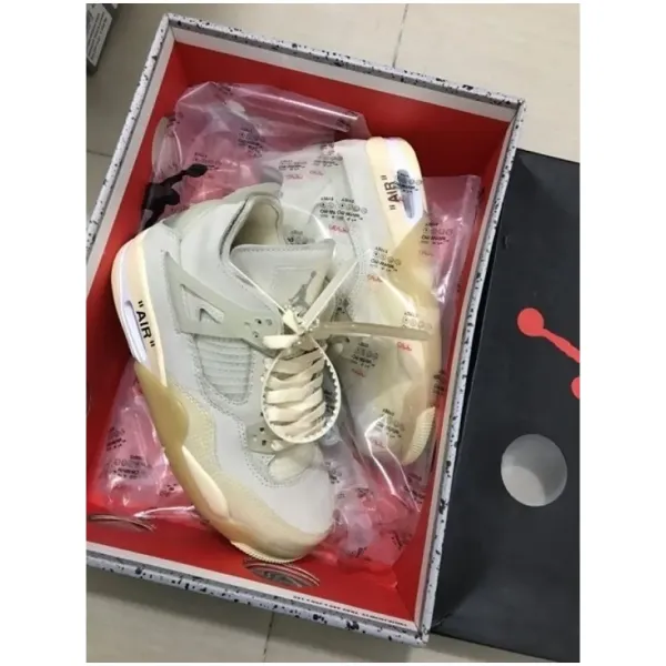 Nike Air Jordan 4 Off White Sail Shoes For Men (SW2234) - Image 2
