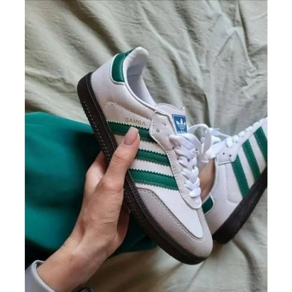 Adidas Samba White Green Shoes For women (SW706)