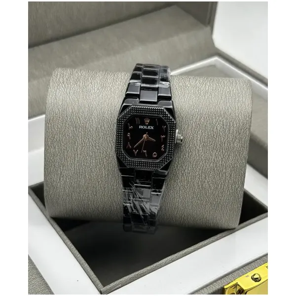 Rolex Watch Arabic All Black For Women (SW713) - Image 2