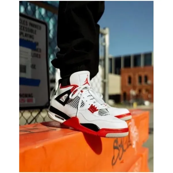 Nike Jordan Retro 4 Fire Red Shoes For Men (SW208) - Image 3