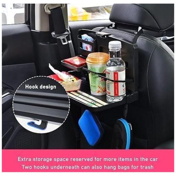 Car Travel Foldable Dining Food Tray (Pack Of 2) - Image 3