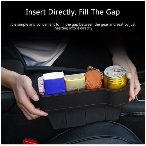 Seat Pockets Pu Leather Car Console Side Organizer With Assorted Colour (Pack Of 2) - Image 2