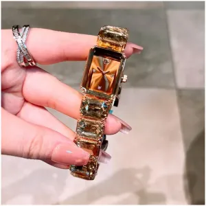 Swarovski Watch Octagon Full Copper For Women (SW268)