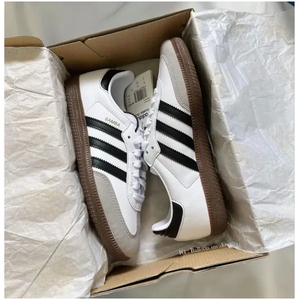 Adidas Samba White To Black Shoes For Men (LAB38) - Image 2