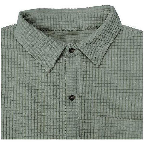 Mens Knit Stylish Half Sleeve Shirt Olive - Image 3