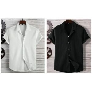 Mens Ice Silk Quick-Drying Shirt Combo of 2