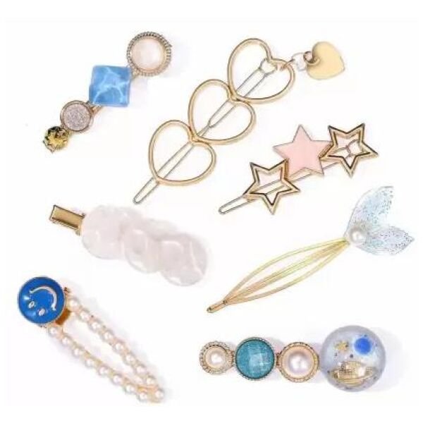 Gracious Pearl Gold Plated Hairclip Jewellery For Women Hair Pin (Blue)