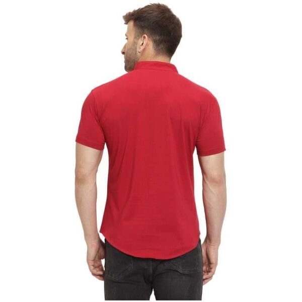 Cotton Blend Solid Half Sleeves Casual Shirt - Image 2