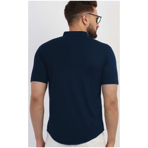 Try This Cotton Solid Half Sleeves Polo Neck Mens Shirt - Image 2