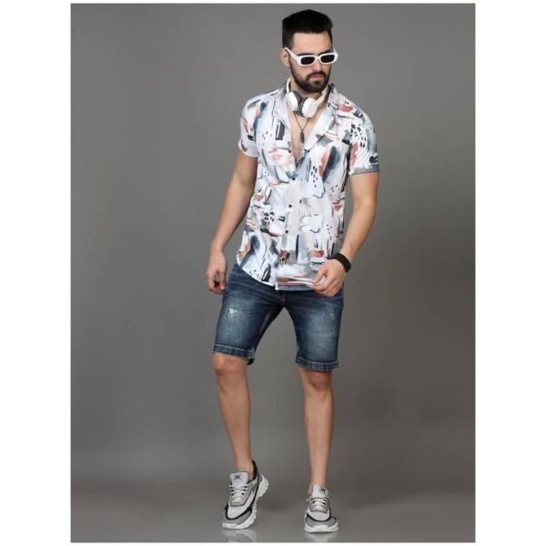 Mens Printed Rayon Half Sleeves Shirt - Image 2