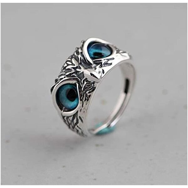 Attractive Silver Plated Owl Ring