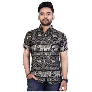 Rayon Printed Half Sleeves Regular Fit Mens Casual Shirt