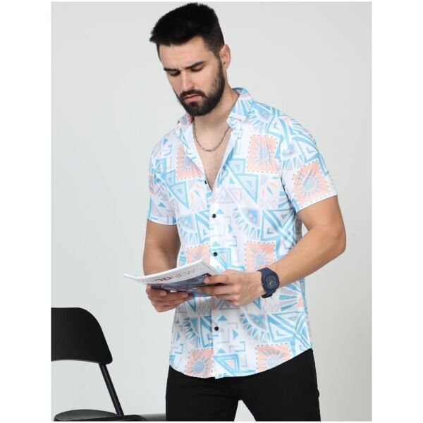 Mens Printed Rayon Half Sleeves Shirt - Image 5