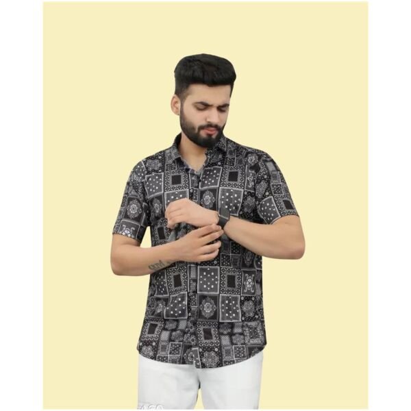 Rayon Printed Half Sleeves Regular Fit Mens Casual Shirt - Image 5